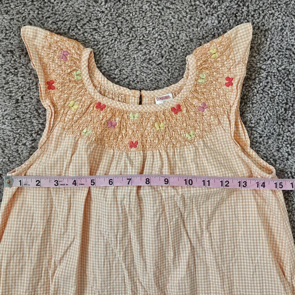 Gymboree Gingham Smocked Social Butterfly‎ Dress Girls Size 12 Vintage Y2K Retro